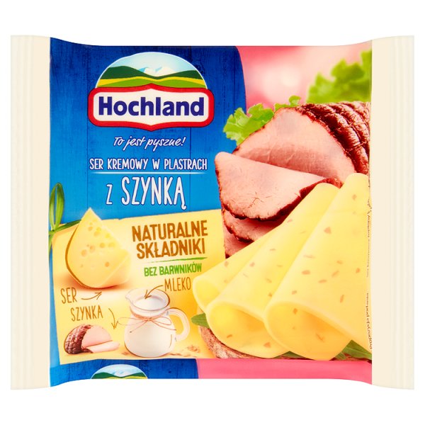 Hochland ser kremowy w plastrach z szynka 130g