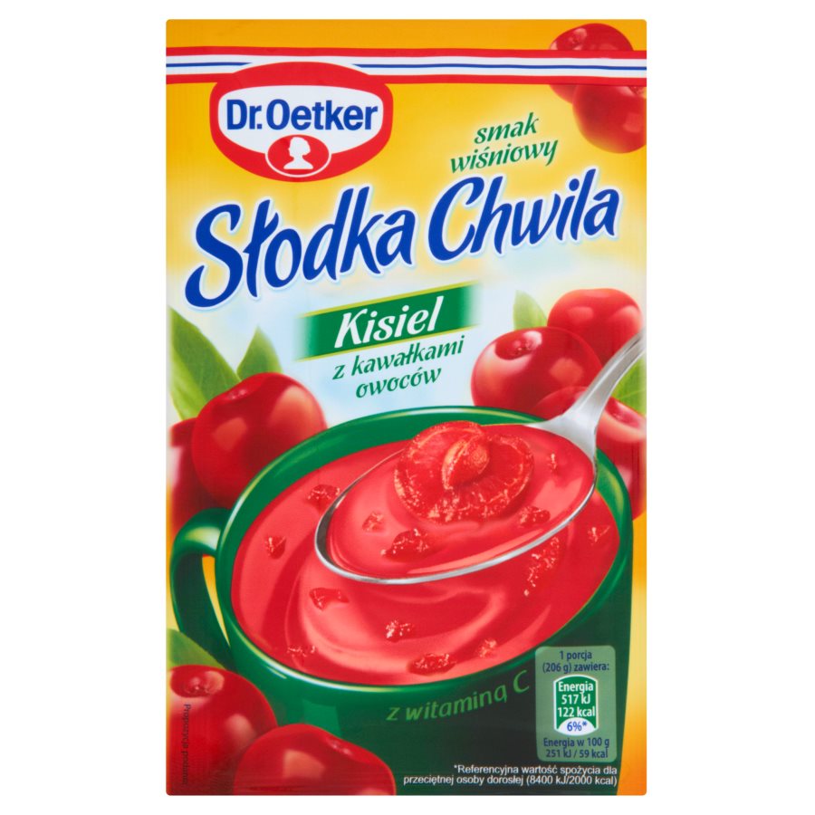 Dr oetker slodka chwila kisiel z kawalkami owocow wisniowy 31,5g