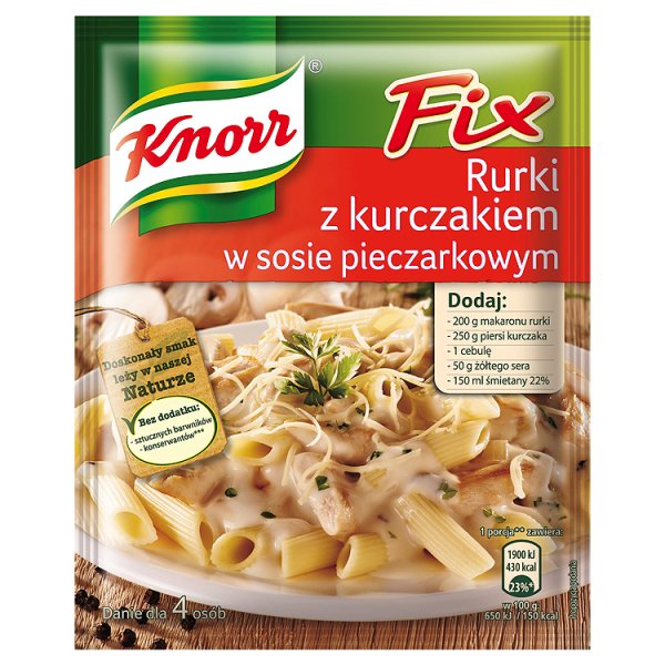 Knorr fix rurki z kurczakiem w sosie pieczarkowym 33g