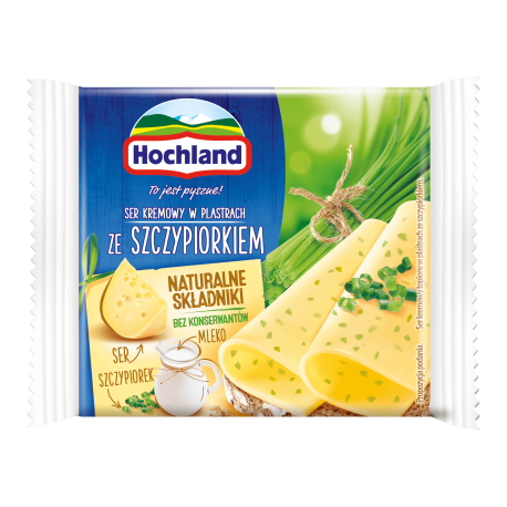 Hochland ser kremowy w plastrach ze szczypiorkiem 130g