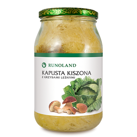 Runoland kapusta kiszona z grzybami lesnymi 900g