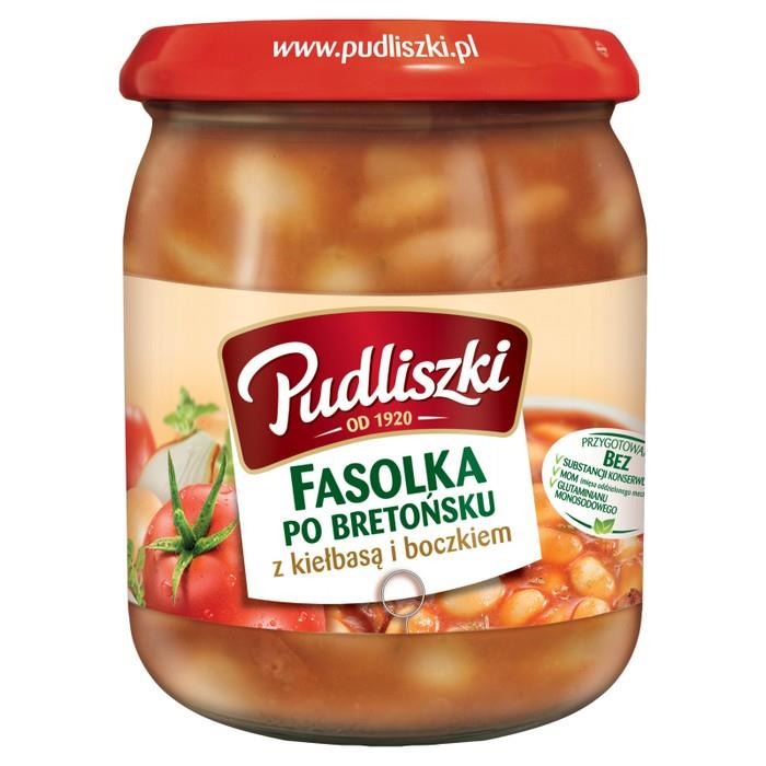 Pudliszki fasolka po bretonsku z kielbasa i boczkiem 600g