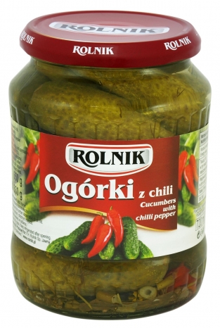 Rolnik ogorki konserwowe z chilli 720ml