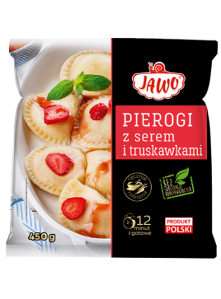 Jawo pierogi met kwark en aardbeien 450g