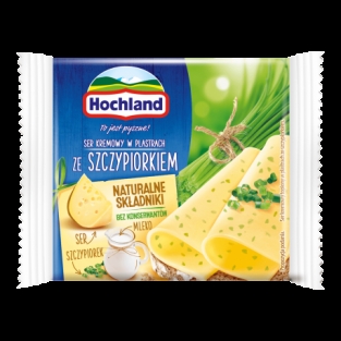 Hochland ser kremowy w plastrach ze szczypiorkiem 130g