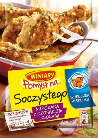 Winiary pomysl na soczystego kurczaka z czosnkiem I ziolami 30g