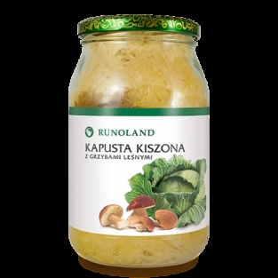 Runoland kapusta kiszona z grzybami lesnymi 900g